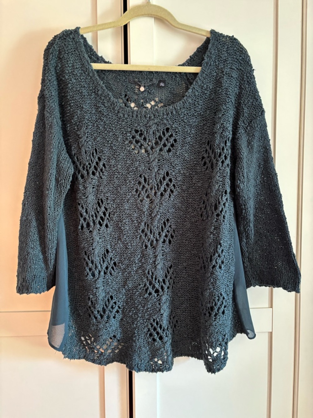 Women’s Scoop Neck Knit Pullover Sweater - Slate Blue